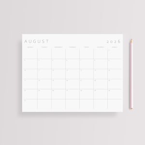 2026 Minimalist Monthly Calendar Printable Planner PDF, Monday & Sunday ...
