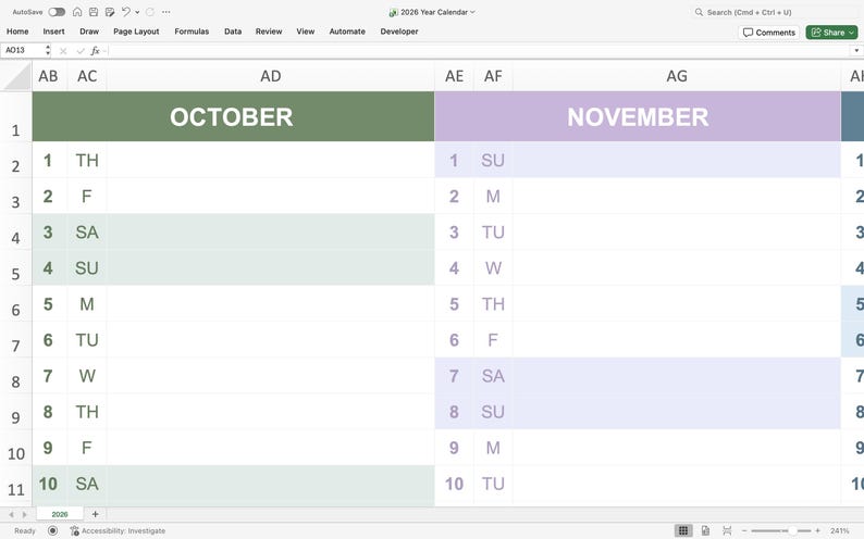 Tablet and laptop side by side displaying 2026 Excel and Google Sheets year planner templates for digital organization