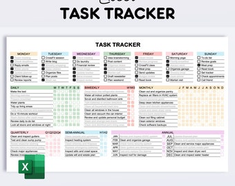 Task Tracker Excel Template Daily Weekly Monthly and Annual Todos Customizable Excel Sheet Todo List Daily Chores Instant Download