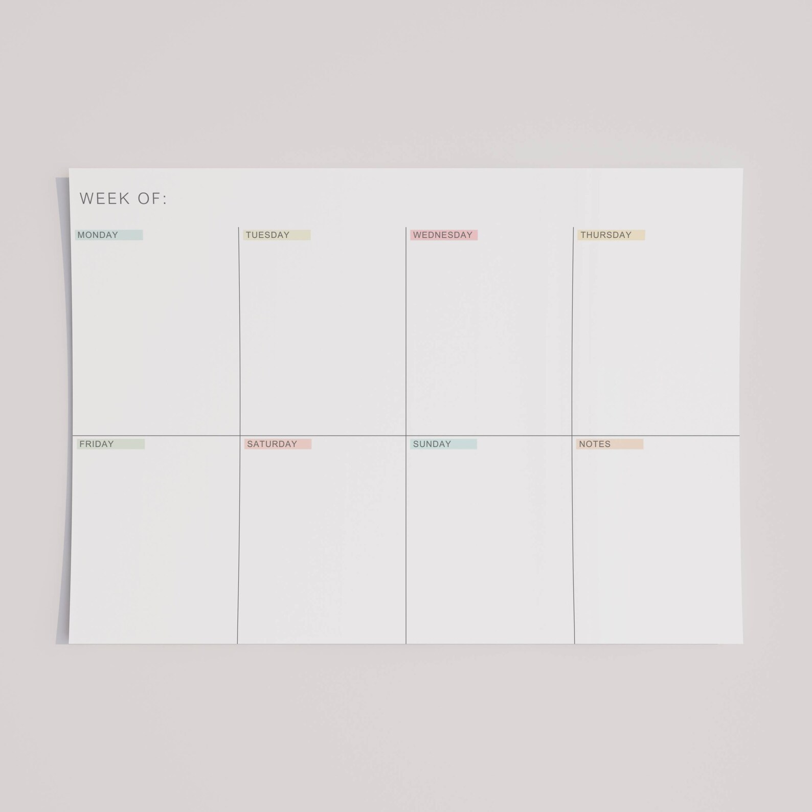 Pretty Planner Header Minimalist Weekly Planner: Pastel Headers, Spacious Design (A4, Letter ...