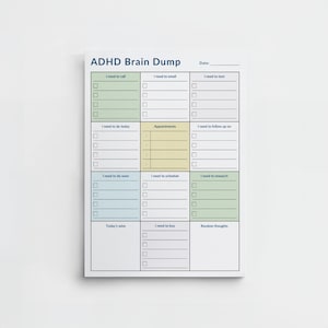 ADHS Tagesplaner für Erwachsene: Minimalistischer Organizer (A4, US Letter PDF zum ausdrucken)