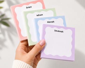 Benutzerdefinierte Sticky Notes, benutzerdefinierter Name-Notizblock, personalisiertes Briefpapier