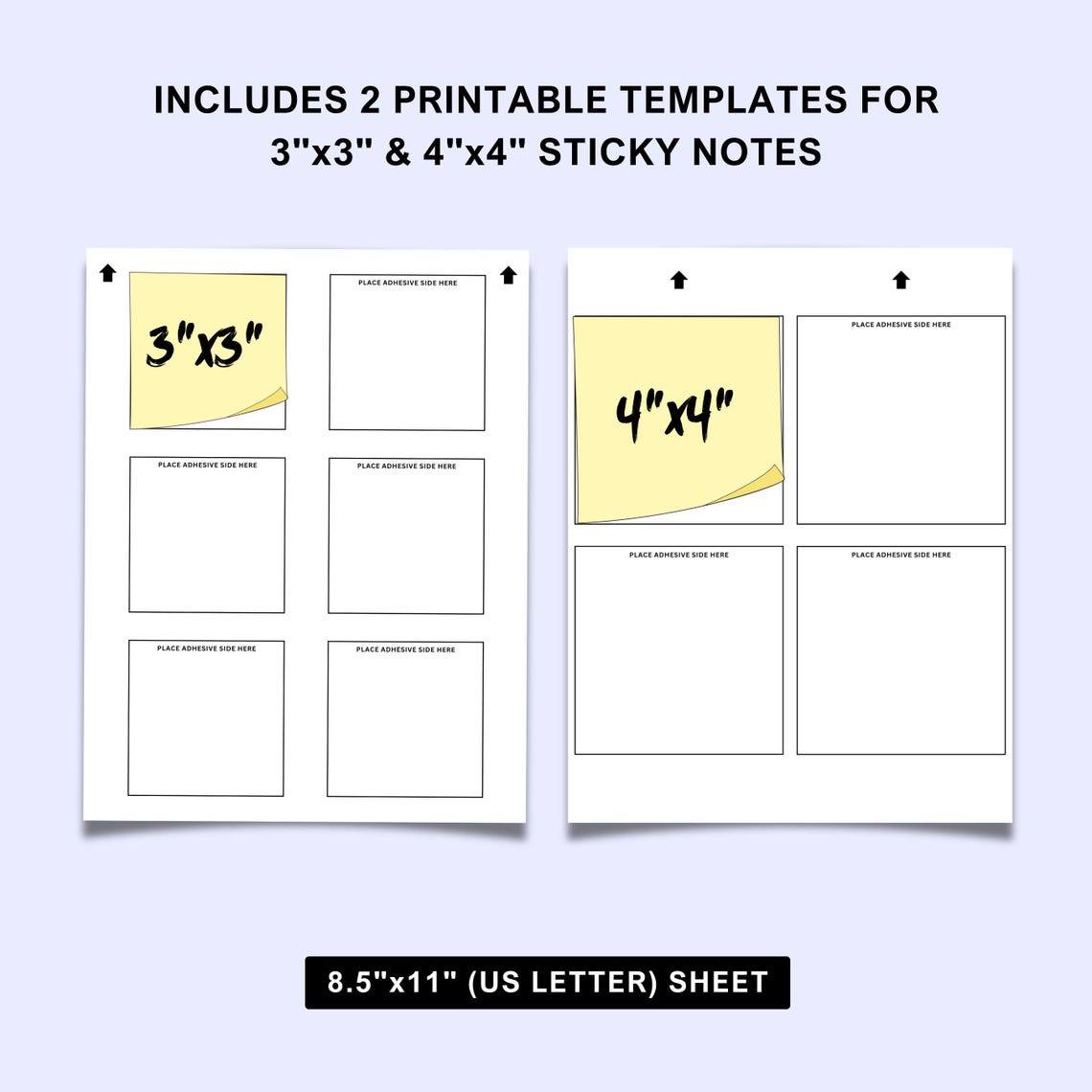 Stick Note Templates DIY Sticky Note Templates PDF & Canva 3x3