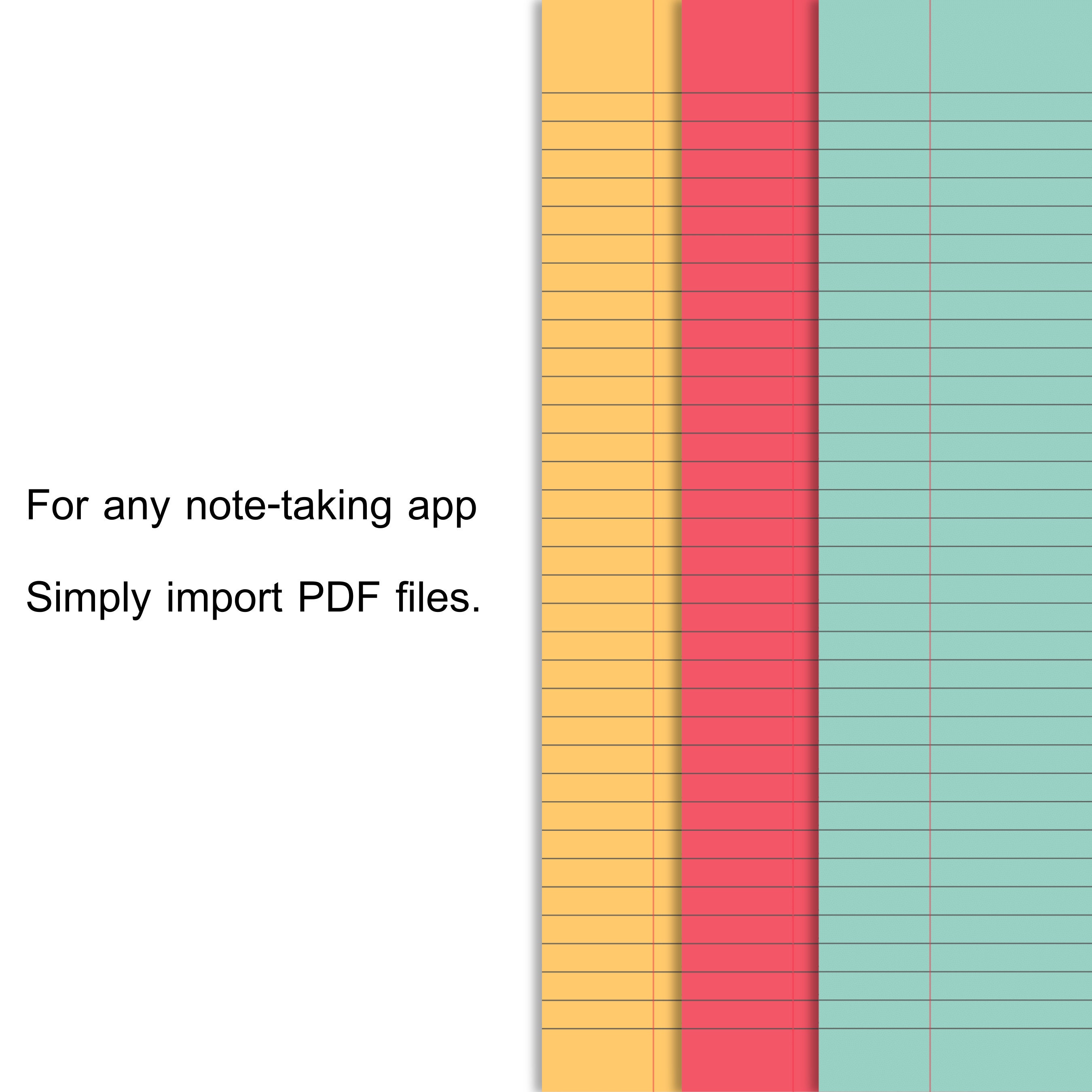 Digital Ruled Notebook Rainbow Digital Notebook Paper: College Ruled (PDF Download) - Etsy