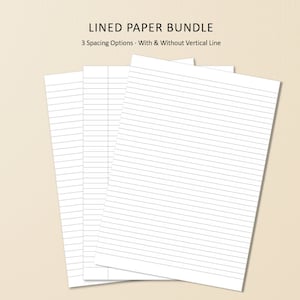 Carta a righe stampabile / Carta a righe larghe / Carta a righe universitarie / Carta a righe strette / Carta a righe digitale / Lettera A4 / Carta per appunti stampabile
