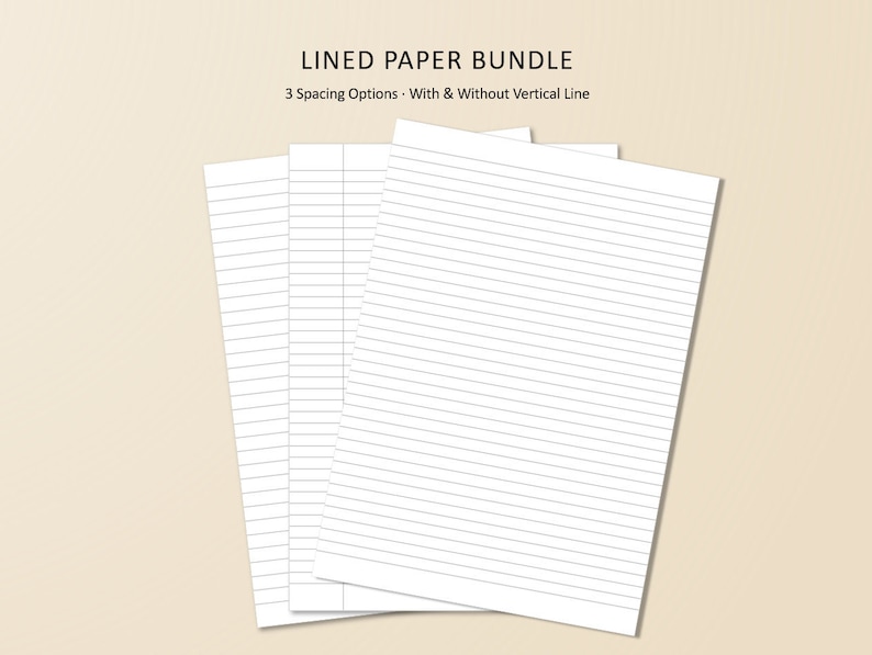 Printable Lined Paper Wide Ruled Paper College Ruled Paper - Etsy