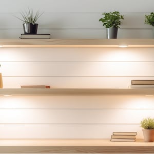 Minimalist Bookshelf Virtual Background: Modern Home Office (Digital Download)