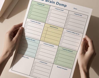 ADHD Daily Planner for Adults: Minimalist Organizer (A4, US Letter PDF Printable)