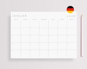 Deutscher Kalender 2026 zum Ausdrucken | Minimalistischer Monatsplaner PDF A5, A4, A3, A2
