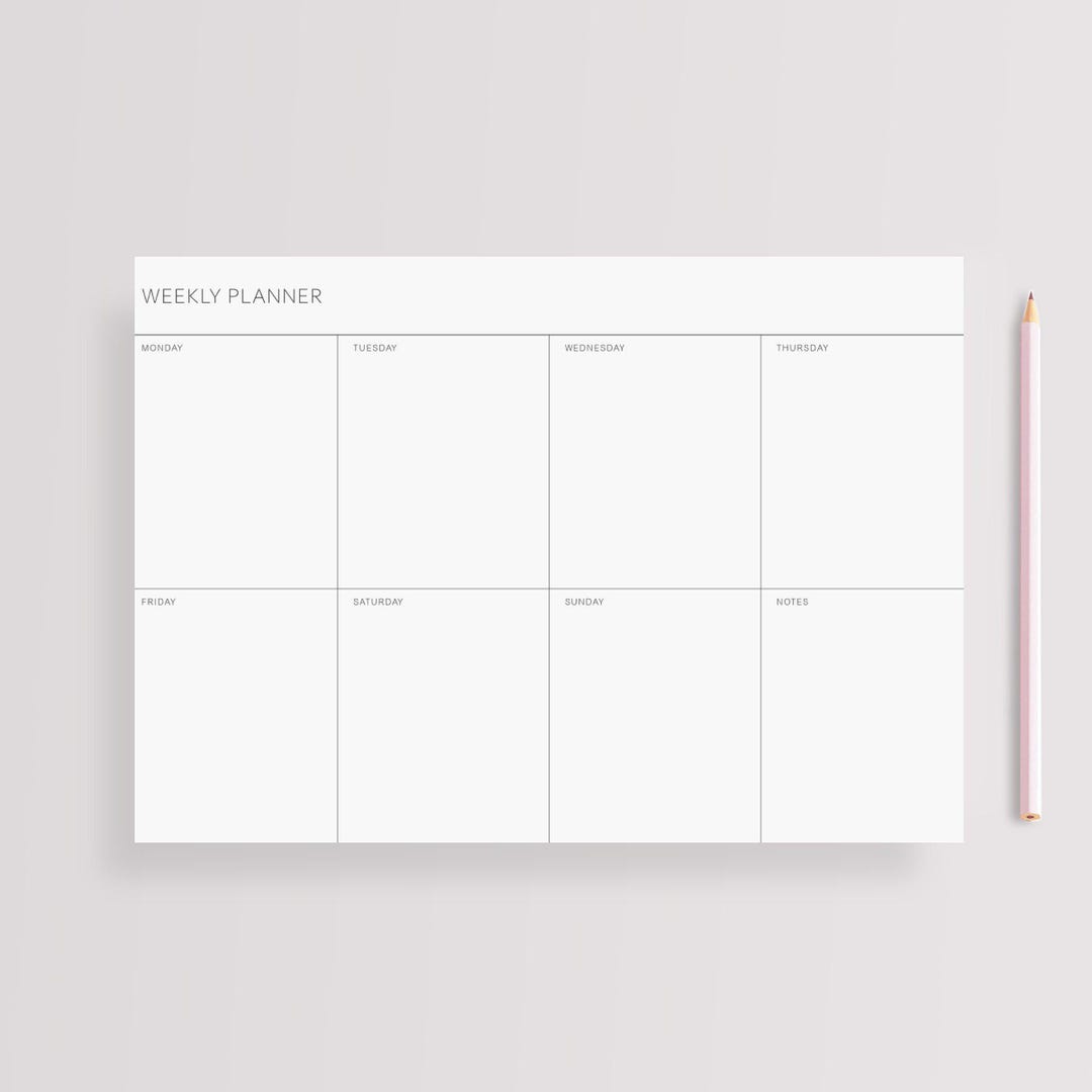 Weekly Planner PDF Download | Minimalist Weekly Schedule A4, US Letter ...
