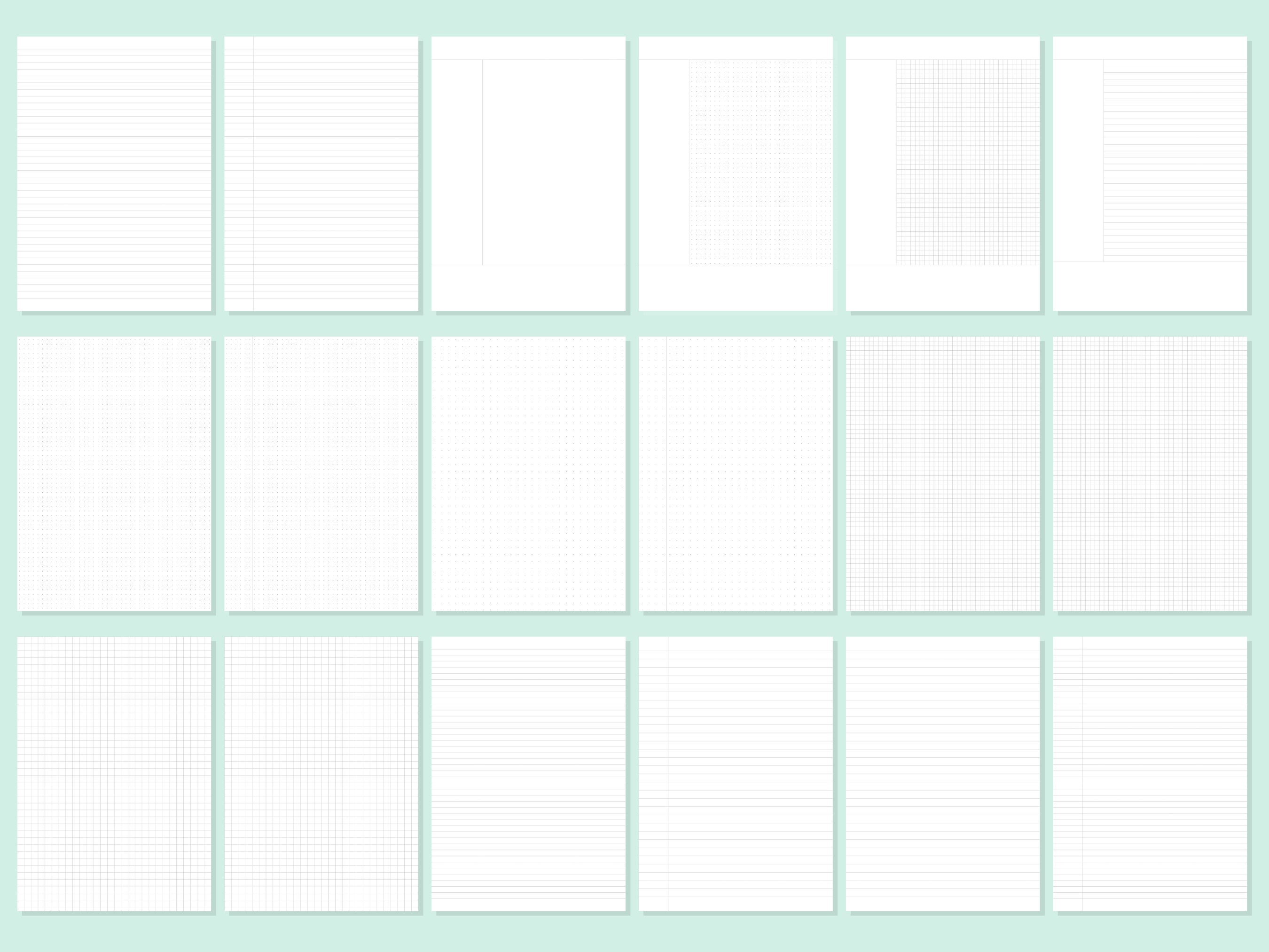 Note Taking Paper Templates: Lined, Graph, Dot Grid, Cornell (A4 ...