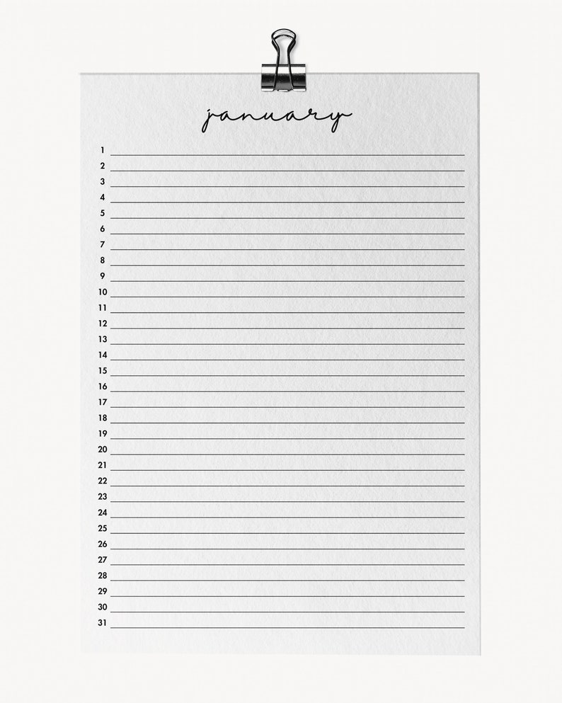 2024 Calendar Printable Minimalist Calendar PDF Monthly Planner 2024