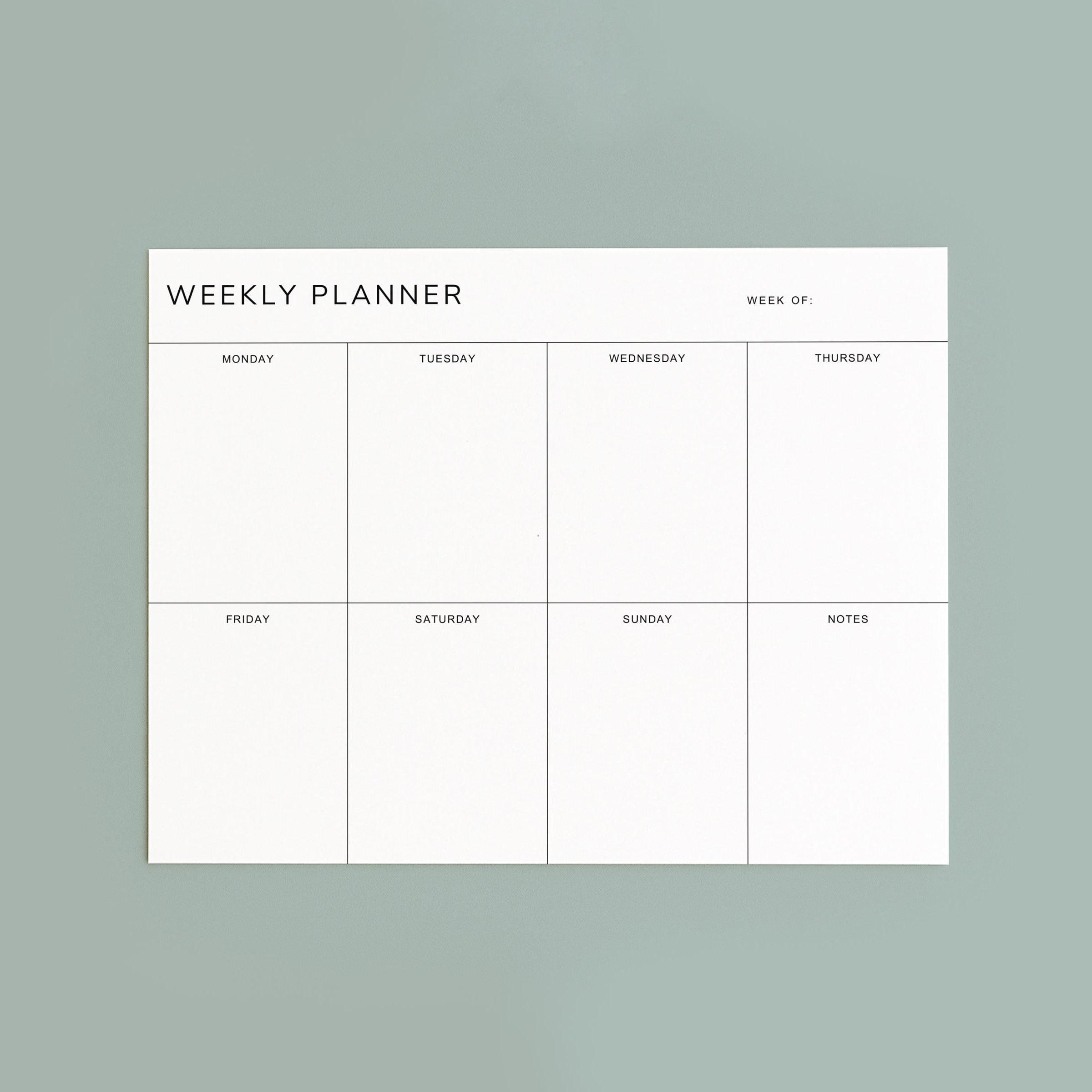 Minimalist Weekly Planner Printable: A4 & Letter Sizes (PDF Download ...