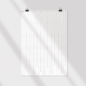 2025 Yearly Calendar Printable | Minimalist Digital PDF | Full Year on One Page | A1, A2, 18x24in, 24x36in | Instant Download