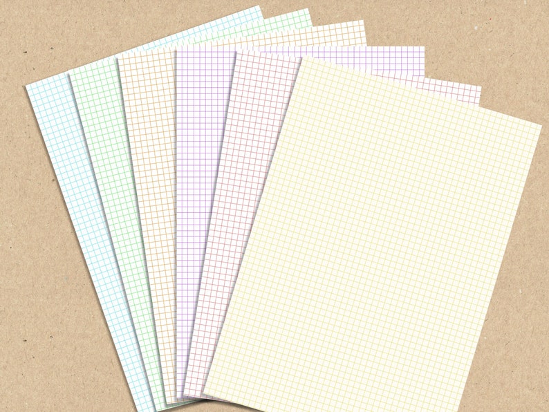 5 Colorful Graph Paper Templates Colored Graph Paper Etsy Ireland