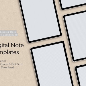 Plantillas de notas digitales en formato PDF / Papel rayado, cuadrícula de puntos, papel cuadriculado para tomar notas / Goodnotes, Notability, iPad / A4, carta / Descargar