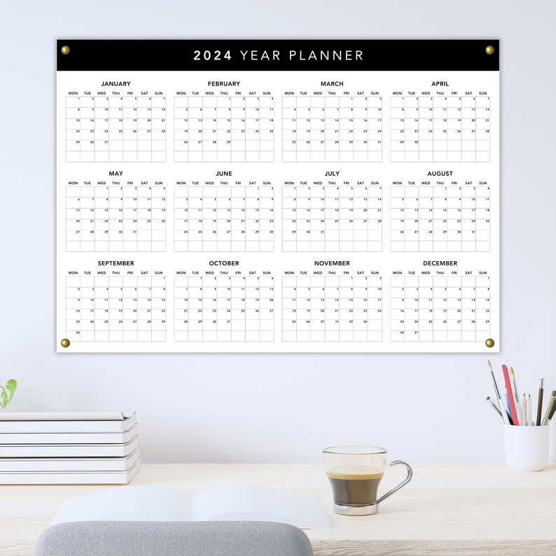 Large Wall Calendar 2024 PDF Printable Wall Planner 2024 Minimalist