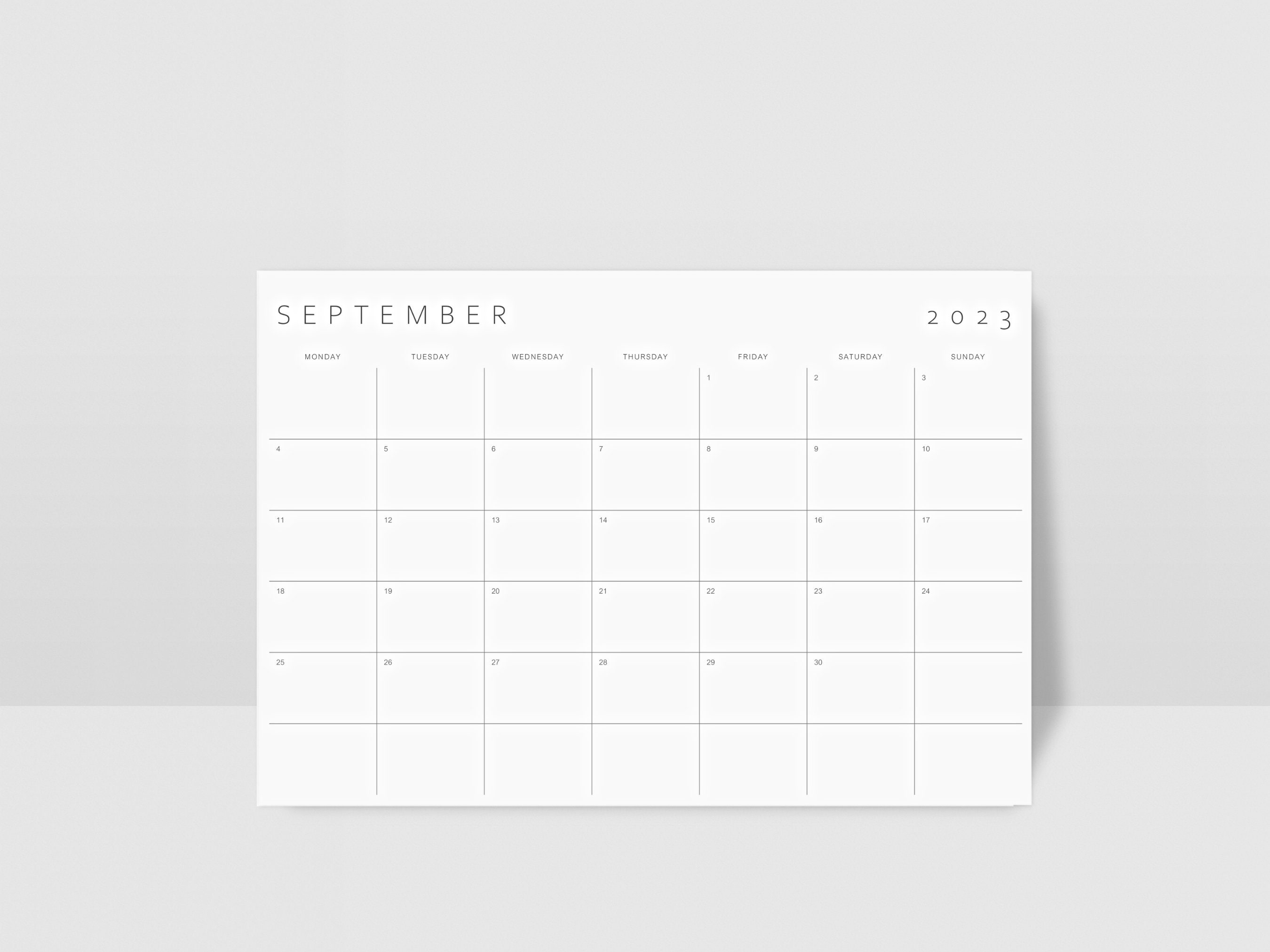 2023 Calendar Printable Digital Monthly Planner Minimalist Etsy