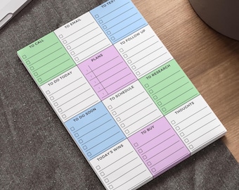 Pocket Daily Checklist Pad: ADHD Friendly Planner Sticky Notepad (4x6in)