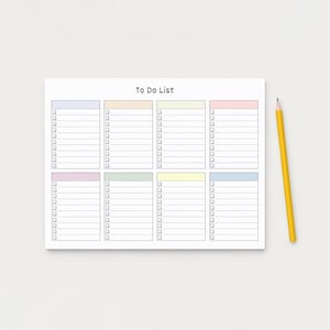 Master To Do List Notepad 8.5x11" | 8 Category Task Planner Pad