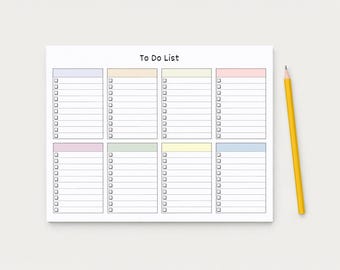 Master To Do List Notepad 8.5x11" | 8 Category Task Planner Pad
