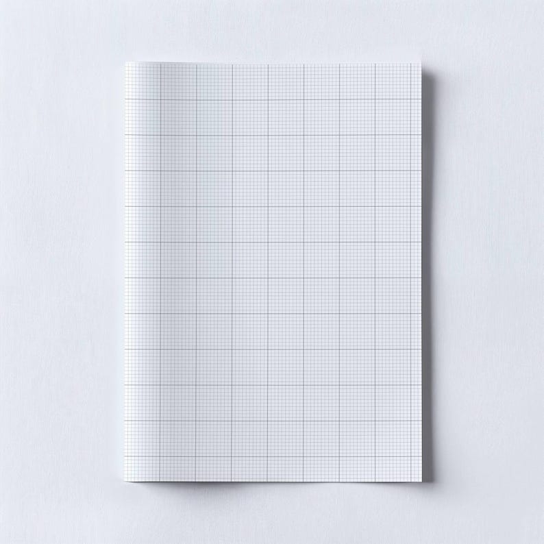 A minimal close-up of 10x10 grid lines printed on bright white paper, revealing precise line intersections and uniform spacing typical of engineering or drafting paper.