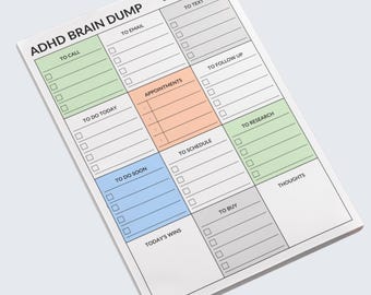 ADHD Daily Planner Pad Sticky Notes – Brain Dump Notepad