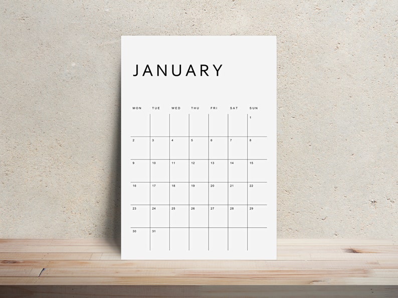 Printable Calendar 2023 Monthly Planner 2023 A4 Letter Etsy