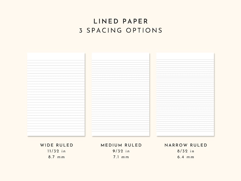 Printable Lined, Dot, Grid Paper Templates: A4, A5, Letter (digital ...