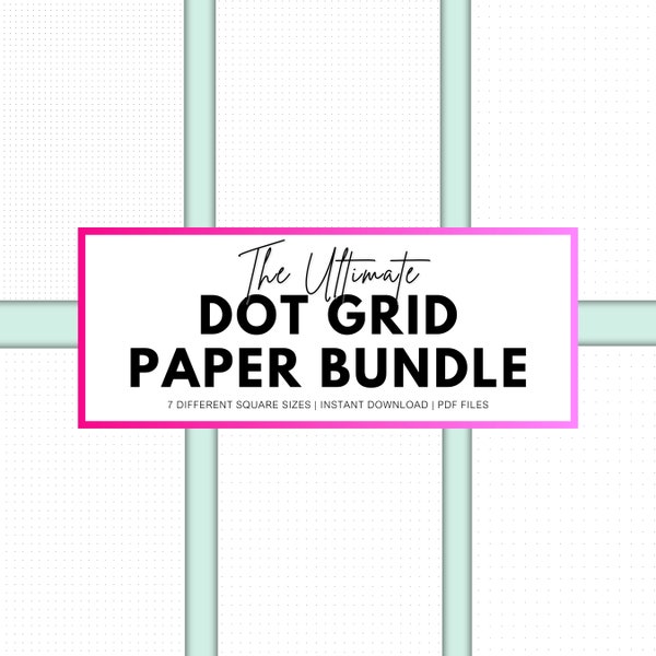 Dot Grid Paper Printable Bullet Journal Paper Instant Download PDF | A4, A5, Letter, Half Letter | 5mm, 6mm, 7mm, 8mm, 9mm & 10mm Grid