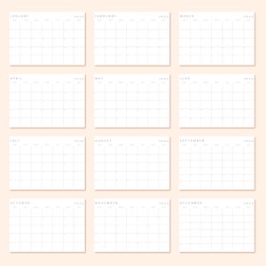 Convenient infographic showcasing all 12 months (12 pages) of the planner on a single slide, offering a comprehensive overview for efficient monthly planning.