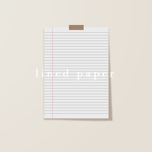 printable lined notebook paper digital planner inserts with etsy