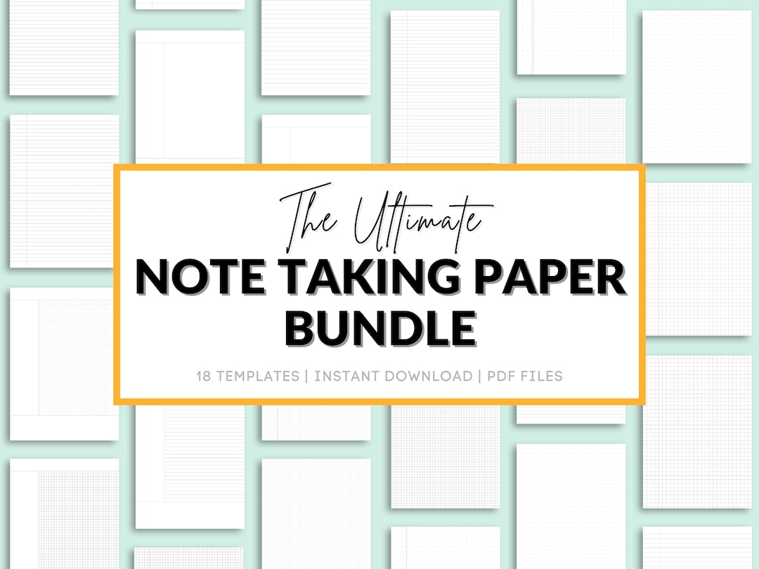Note Taking Paper Templates: Lined, Graph, Dot Grid, Cornell (A4 ...