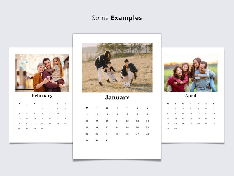 2024 Photo Calendar Template Canva Personalized Photo Calendar Custom