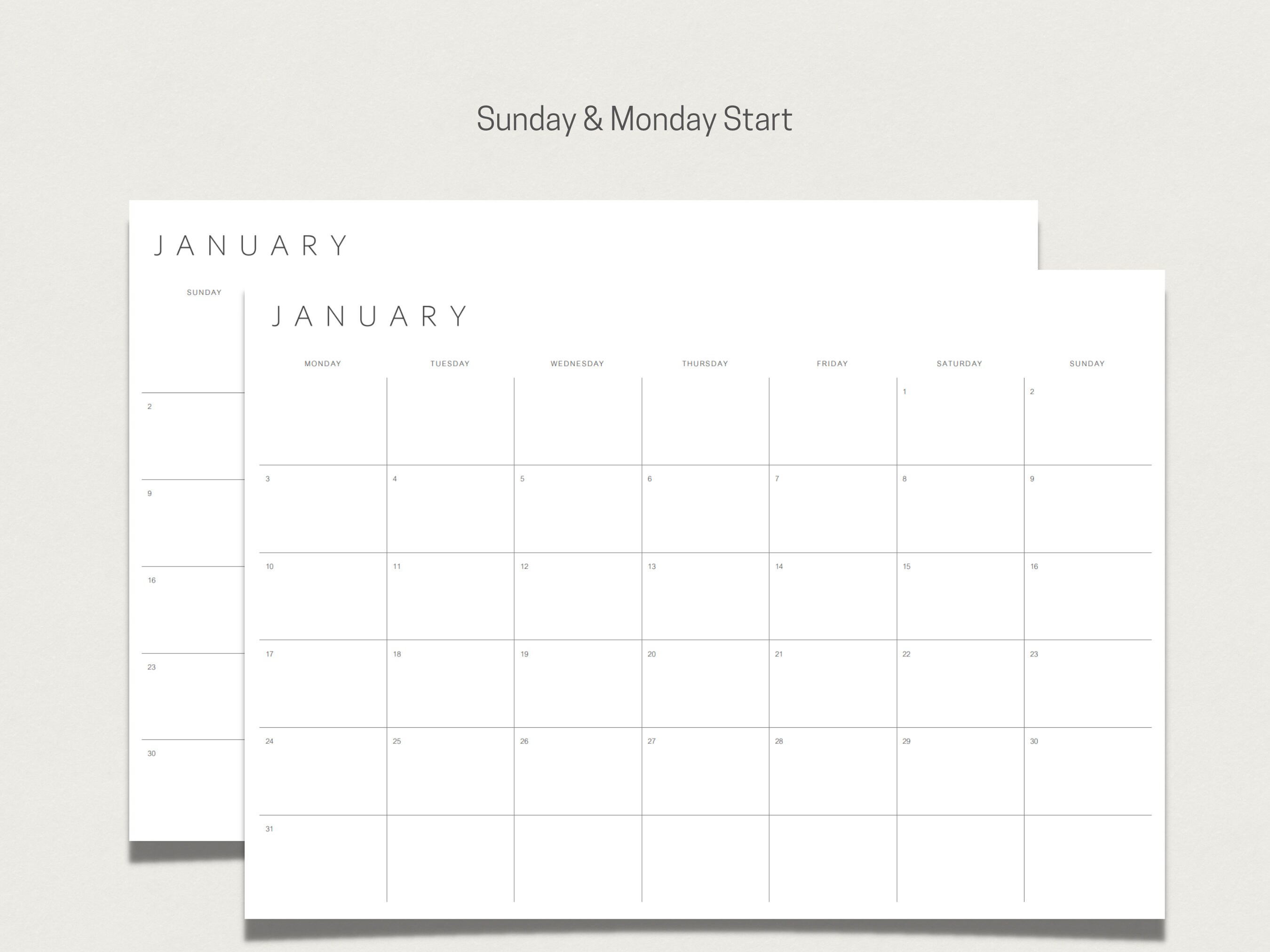 2022 Calendar Printable 2022 Monthly Planner A4 and Letter Etsy Ireland