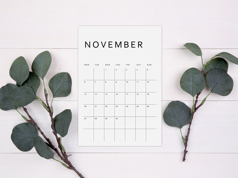 Printable Calendar 2023 Monthly Planner 2023 A4 Letter Etsy