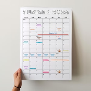 Agenda stampabile per le vacanze estive 2026 – Giugno - 26 agosto (Download digitale)