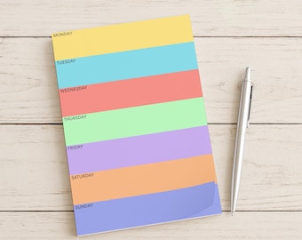 Pocket Weekly Planner Pad, Colorful Week Organizer, Small Desk Pad