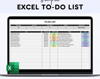 Weekly Planner Excel Template Task Tracker Daily Habit Tracker To-Do List Productivity Planner Goal Setting Customizable Spreadsheet