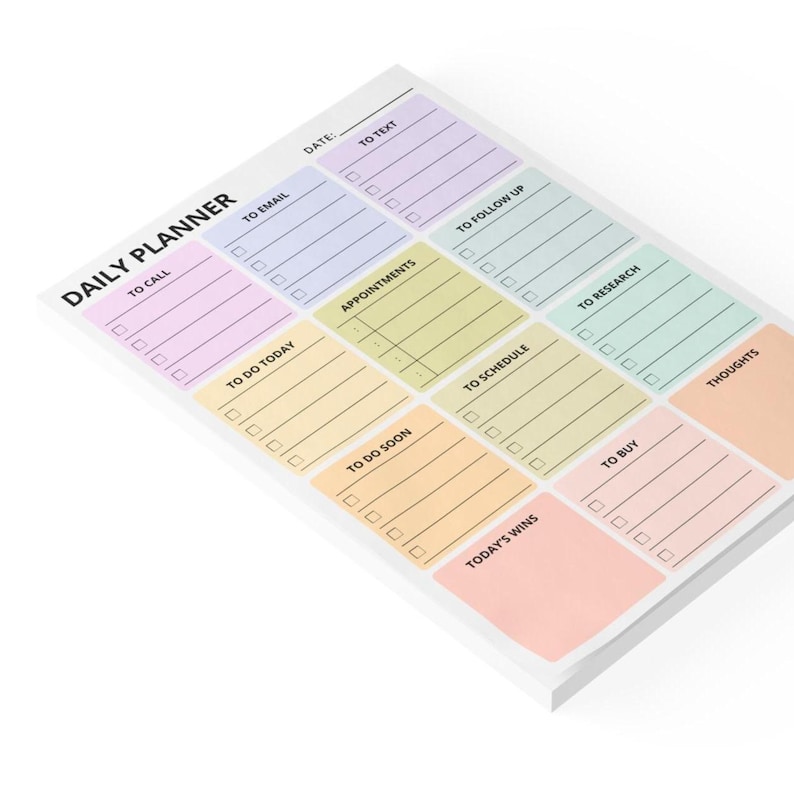 Daily Planner Sticky Notes 4x6 | Post-it to Do List Pad | Checklist ...