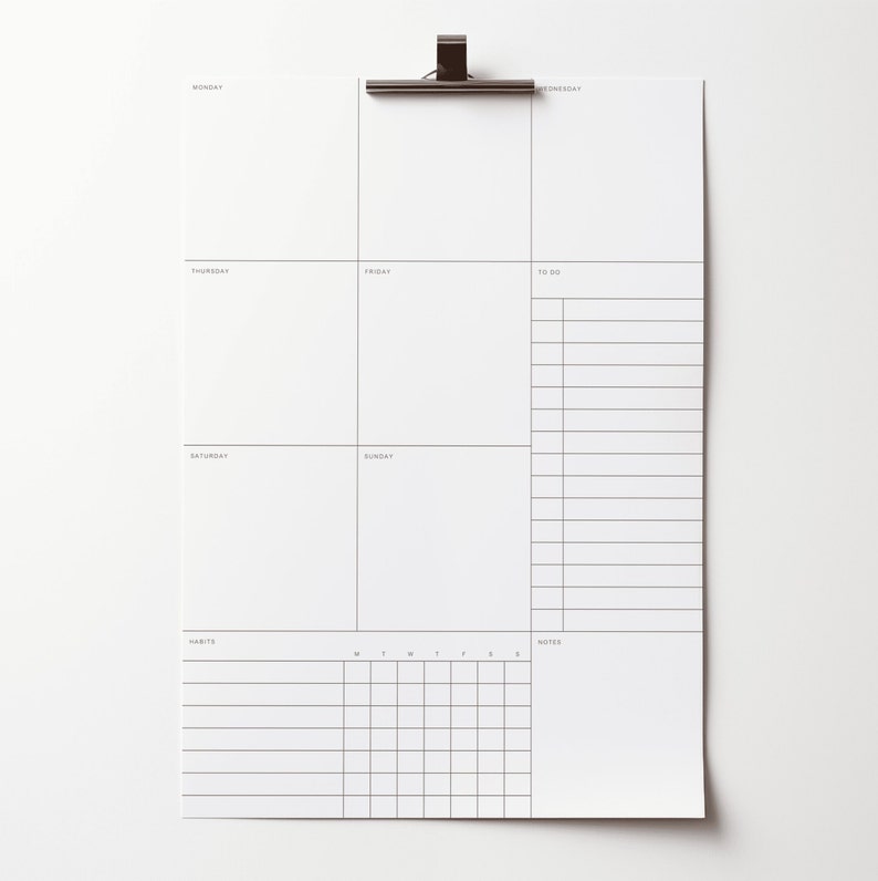 Minimalist Weekly Planner: Printable Schedule, A4 & Letter (PDF) - Etsy