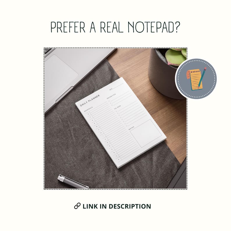 Minimalist Daily Planner Template: Printable Schedule, To-Do List (A4, A5, Letter) image 9