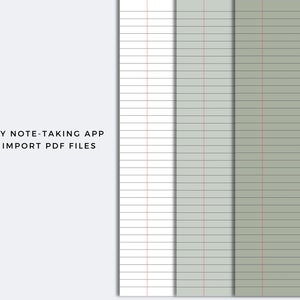 7 Digital Notebook Paper Templates | Digital Paper Pack | Lined Paper ...