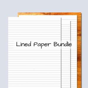 Plantillas de papel rayado imprimibles para tomar notas / Papel para cuaderno / A4, A5, media carta, carta / Descarga digital instantánea en PDF