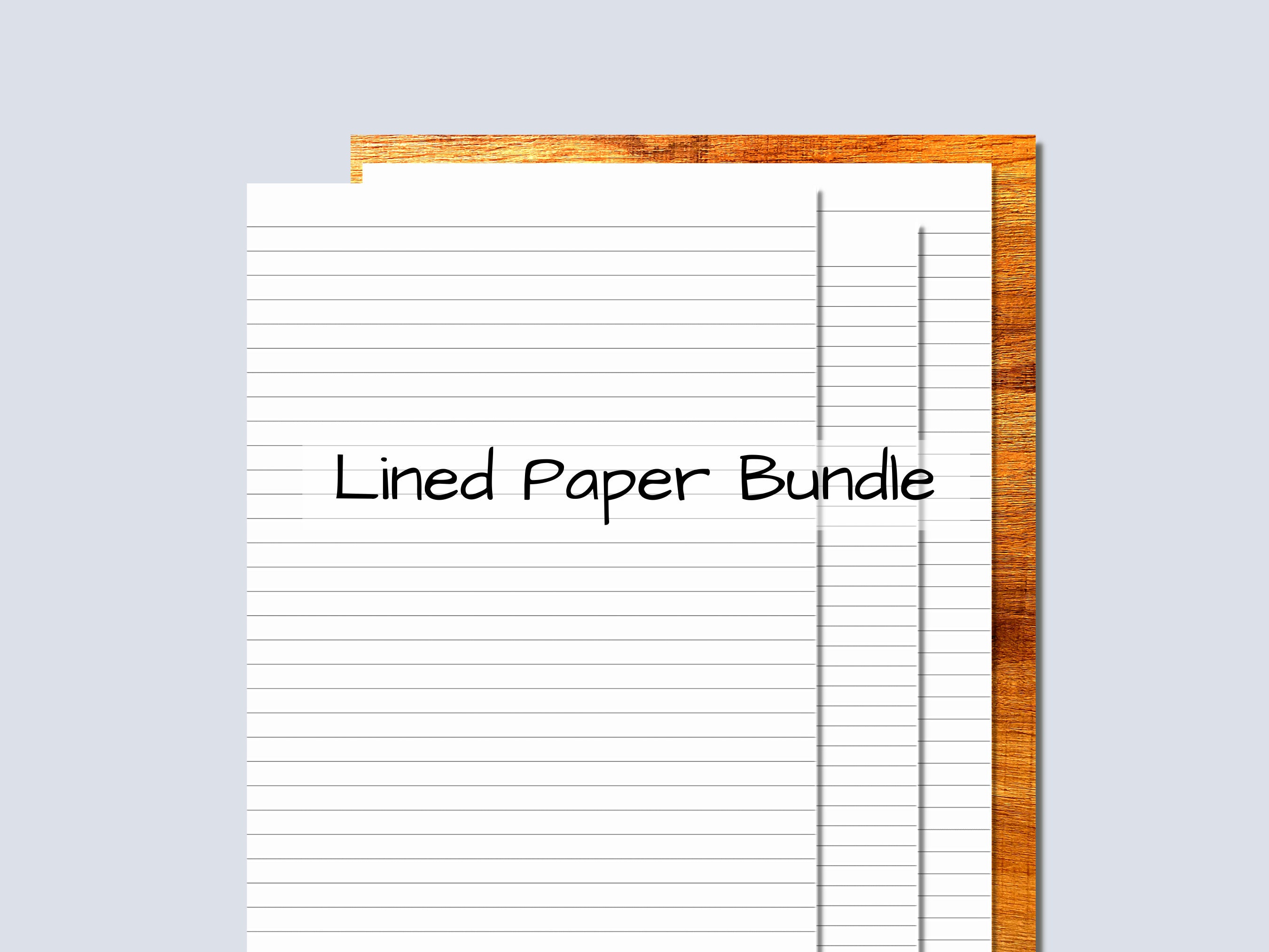 printable lined paper wide narrow and college ruled etsy