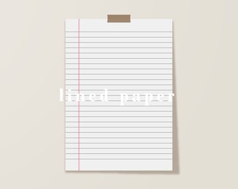 college ruled paper etsy