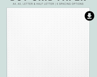 Dot Grid Papier Bündel Printable | Sofortiger Download PDF | A4, A5, Letter, Half Letter | Gepunktetes Papier | 5mm, 6mm, 7mm, 8mm, 9mm & 10mm Gitternetz