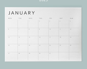 Calendrier 2025 minimaliste à imprimer pour le mois