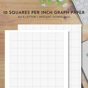 10 Squares per Inch Printable Graph Paper Printable PDF 10x10 Graph ...