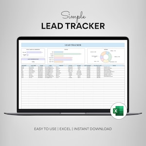 Excel Lead Tracker with Dynamic Dashboard | Simple Sales Pipeline Management | CRM Template